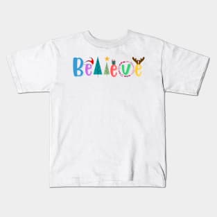 christmas believe 2022 Kids T-Shirt